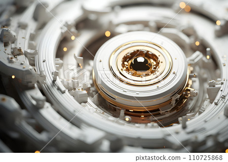 The computer-generated illustration is like close-ups of some high-tech machinery. It's a beautiful image with shallow depth of field suitable for presentations on the topic of futuristic technology. The computer-generated illustration is like close-ups of some high-tech machinery. It's a beautiful image with shallow depth of field suitable for presentations on the topic of futuristic technology. 110725868