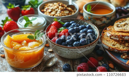 Healthy Morning Ritual: Nourishing Start with a Balanced and Delicious Breakfast Healthy Morning Ritual: Nourishing Start with a Balanced and Delicious Breakfast 110726683