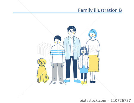 Smiling family whole body B 110726727