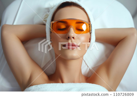 Radiant Beauty: Laser Epilation in Progress 110726809