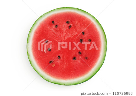 Sliced of watermelon isolated on white background. Top view. Flat lay 110726993