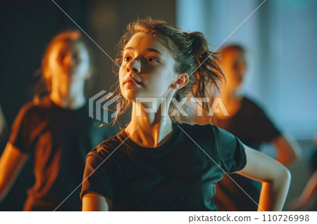 Dance Studio Dreams: Young Woman in Action Dance Studio Dreams: Young Woman in Action 110726998