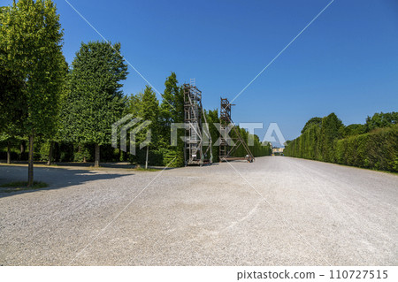 Construction for pruning trees and shrubs in the summer Imperial Palace Schoenbrunn Park Construction for pruning trees and shrubs in the summer Imperial Palace Schoenbrunn Park 110727515