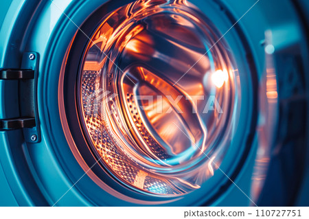 Interior View of Washing Drum in Artistic Hue Interior View of Washing Drum in Artistic Hue 110727751