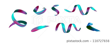 3d set Brushstroke gradient texture brush 3d set Brushstroke gradient texture brush 110727838
