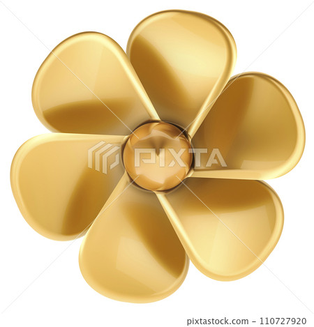 Copper Boat Propeller with 6 Blades, 3D rendering 110727920