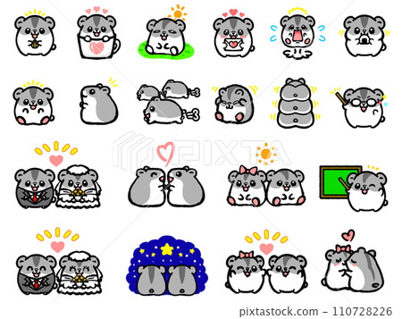 可愛的Djungarian倉鼠迷你圖示素材 110728226