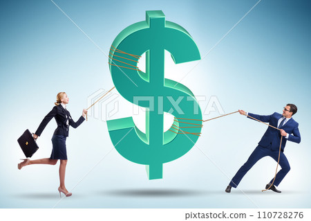 Business people pulling money in investor concept 110728276