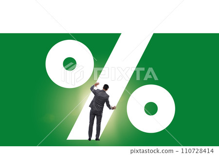 Business concept of high percent on debt and loan Business concept of high percent on debt and loan 110728414