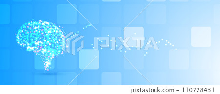 Abstract Artificial intelligence. Cloud computing. Machine learning. Technology web background. Virtual concept futuristic background 110728431