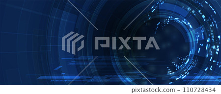 Abstract Artificial intelligence. Cloud computing. Machine learning. Technology web background. Virtual concept futuristic background 110728434