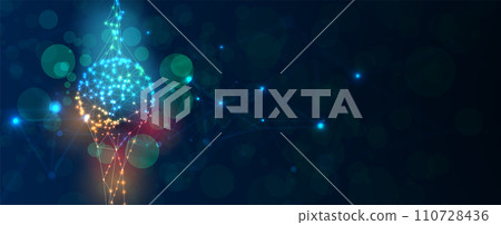 Abstract Artificial intelligence. Cloud computing. Machine learning. Technology web background. Virtual concept futuristic background Abstract Artificial intelligence. Cloud computing. Machine learning. Technology web background. Virtual concept futuristic background 110728436
