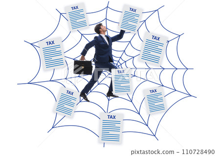 Businessman caught in the web of taxes Businessman caught in the web of taxes 110728490