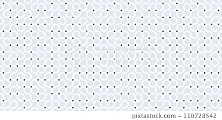 Seamless pattern with circle connect shape. Metaball dots icon. Integration technology symbols. Abstract point movement. Transition round blobs. Vector texture illustration Isolated white background. 110728542