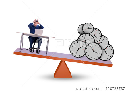 Businessman in deadline and time pressure concept Businessman in deadline and time pressure concept 110728787