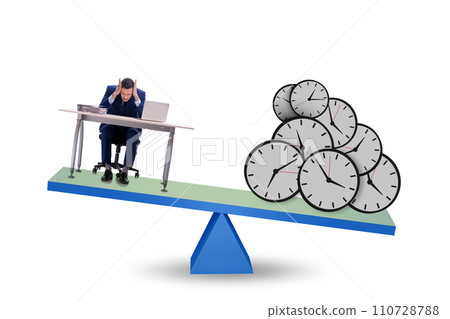 Businessman in deadline and time pressure concept Businessman in deadline and time pressure concept 110728788