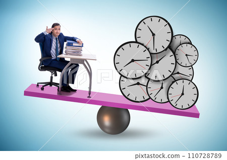 Businessman in deadline and time pressure concept Businessman in deadline and time pressure concept 110728789