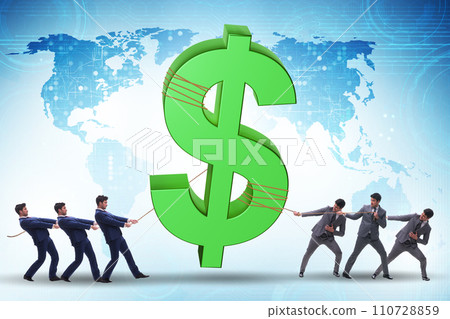 Business people pulling money in investor concept 110728859