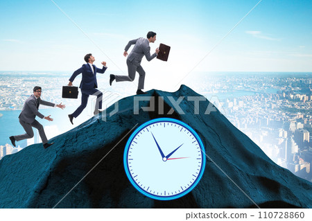 Deadline concept with clock and mountain Deadline concept with clock and mountain 110728860