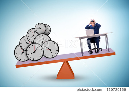 Businessman in deadline and time pressure concept Businessman in deadline and time pressure concept 110729166