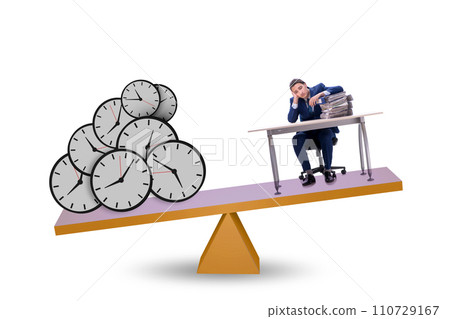 Businessman in deadline and time pressure concept Businessman in deadline and time pressure concept 110729167