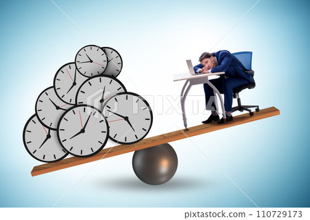 Businessman in deadline and time pressure concept 110729173