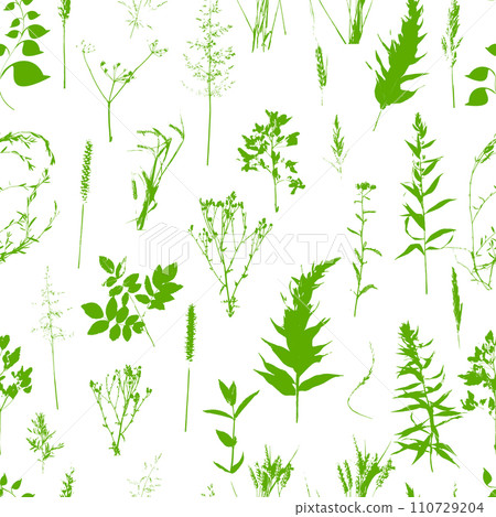 Seamless pattern of field grass. Hand drawing. Not AI. Vector illustration Seamless pattern of field grass. Hand drawing. Not AI. Vector illustration 110729204