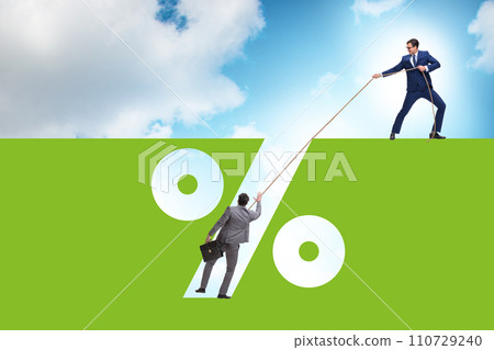 Business concept of high percent on debt and loan 110729240