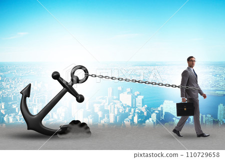 Businessman with anchor in business concept Businessman with anchor in business concept 110729658