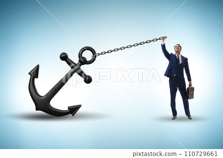 Businessman with anchor in business concept Businessman with anchor in business concept 110729661