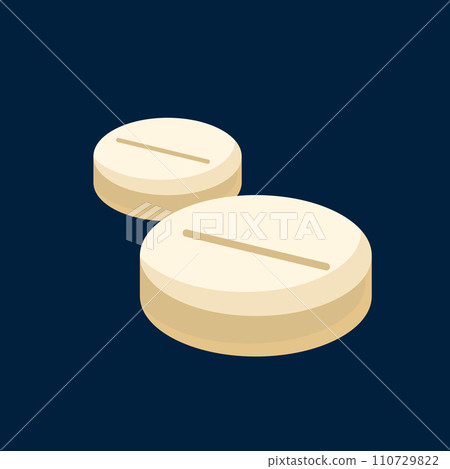 Two medical pills or vitamins for diseases. Vector 110729822