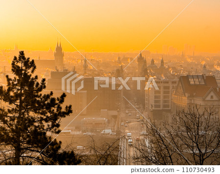 Winter frosty morning in old Prague Winter frosty morning in old Prague 110730493