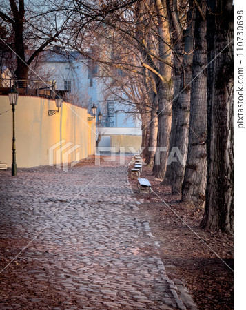 Winter frosty morning in old Prague Winter frosty morning in old Prague 110730698