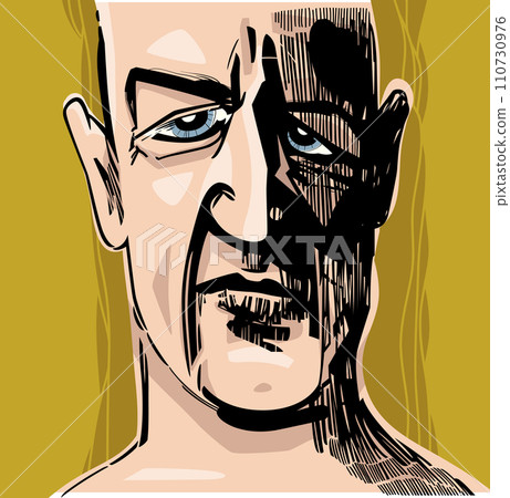 wise adult man artistic drawing illustration 110730976