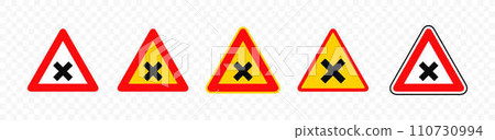 Crossroads road sign vector design 110730994