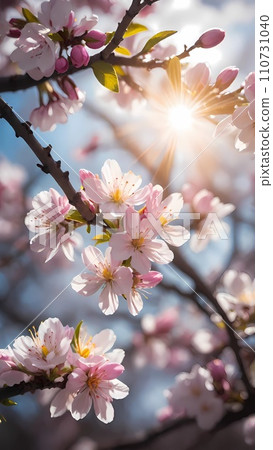 Beautiful magnolia flowers under sunlight 110731040