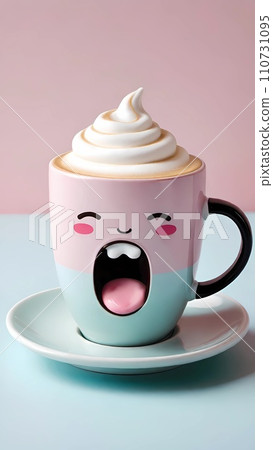 Kawaii cup of coffee drawing cartoon artwork 110731095
