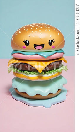 Kawaii tasty burger drawing cartoon artwork Kawaii tasty burger drawing cartoon artwork 110731097