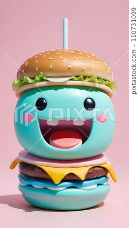 Kawaii tasty burger drawing cartoon artwork Kawaii tasty burger drawing cartoon artwork 110731099