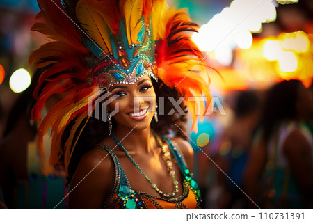 Rio Carnival Dancer in Vibrant Costume Rio Carnival Dancer in Vibrant Costume 110731391