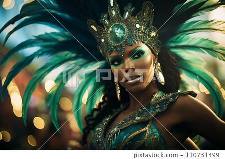 Rio Carnival Dancer in Vibrant Costume Rio Carnival Dancer in Vibrant Costume 110731399