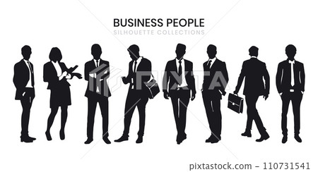 vector silhouettes of business people vector silhouettes of business people 110731541