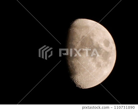 A half moon with beautiful craters 110731890