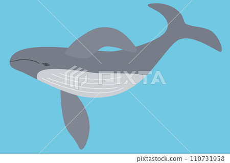 Whale swimming underwater, World Whale Day banner or card, ecology concept, vector 110731958