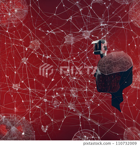 AI-generated content. A digital illustration of a brain. 110732009