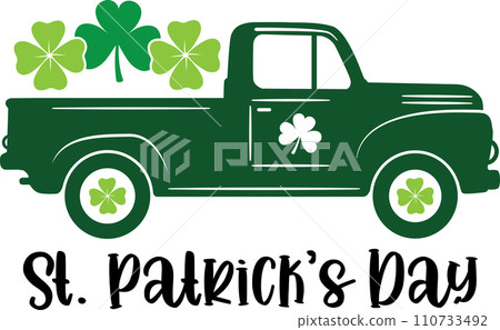 St Patrick's Day, Green Clover, So Lucky, Shamrock, Lucky Clover Vector Illustration File St Patrick's Day, Green Clover, So Lucky, Shamrock, Lucky Clover Vector Illustration File 110733492