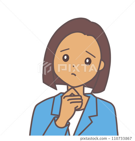 A woman in a thinking suit 110733867
