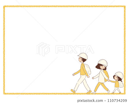 Frame of family evacuating Frame of family evacuating 110734209