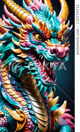 chinese dragon statue in chinese style 110734552