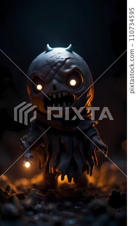 scary monster in dark room 110734595